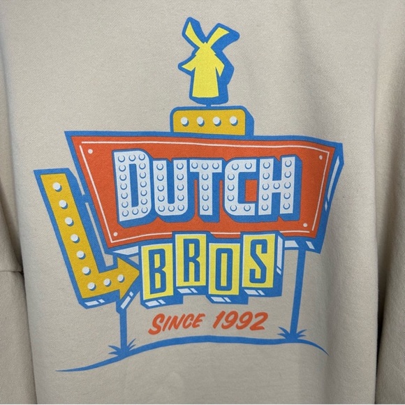 Dutch Bros Other - Dutch Bros MEDIUM Newest Oversized Light Tan Crew Neck Cute + Cozy DB 1992